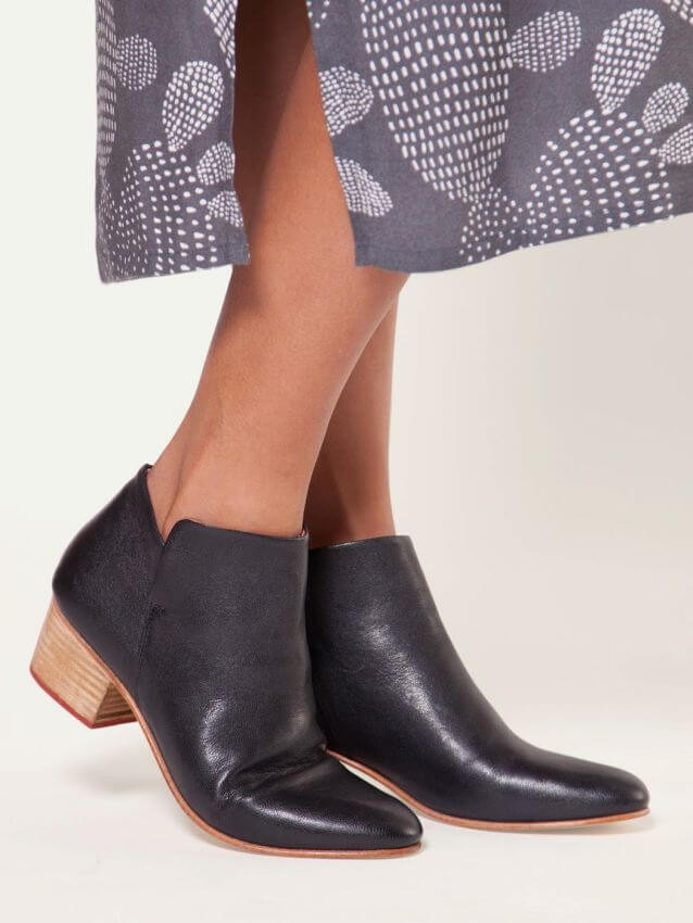 Nancybird Emmaline Leather Ankle Boot Black