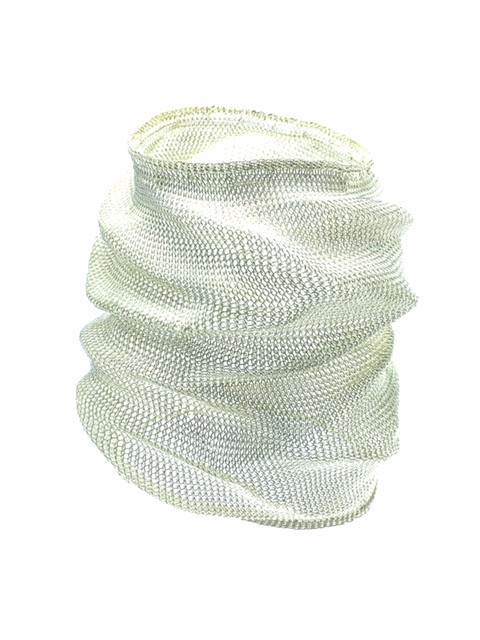 Woven Hand Knit Malleable Silver Bracelet Long BLB67S