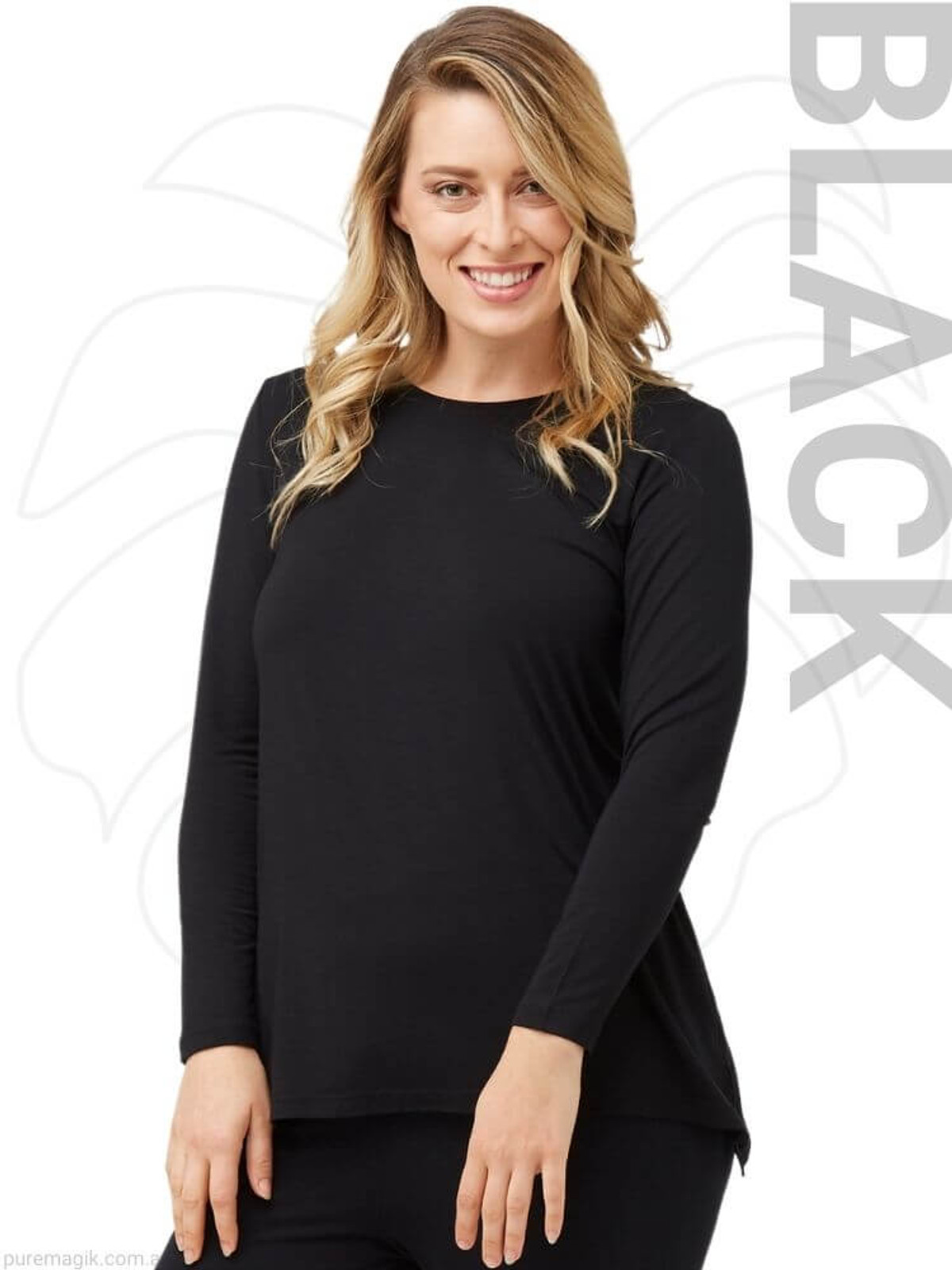 Tani Swing Long Sleeve Top Micro Modal 79372 | Black