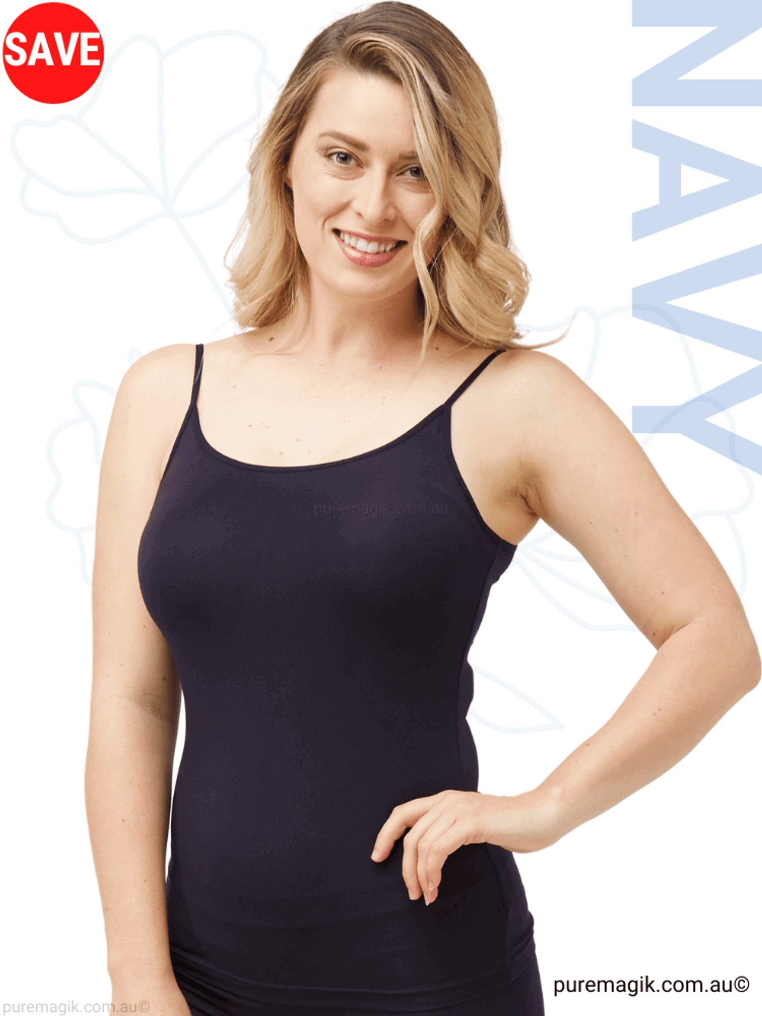 Women's Navy Micro Modal Stretch Support Vest