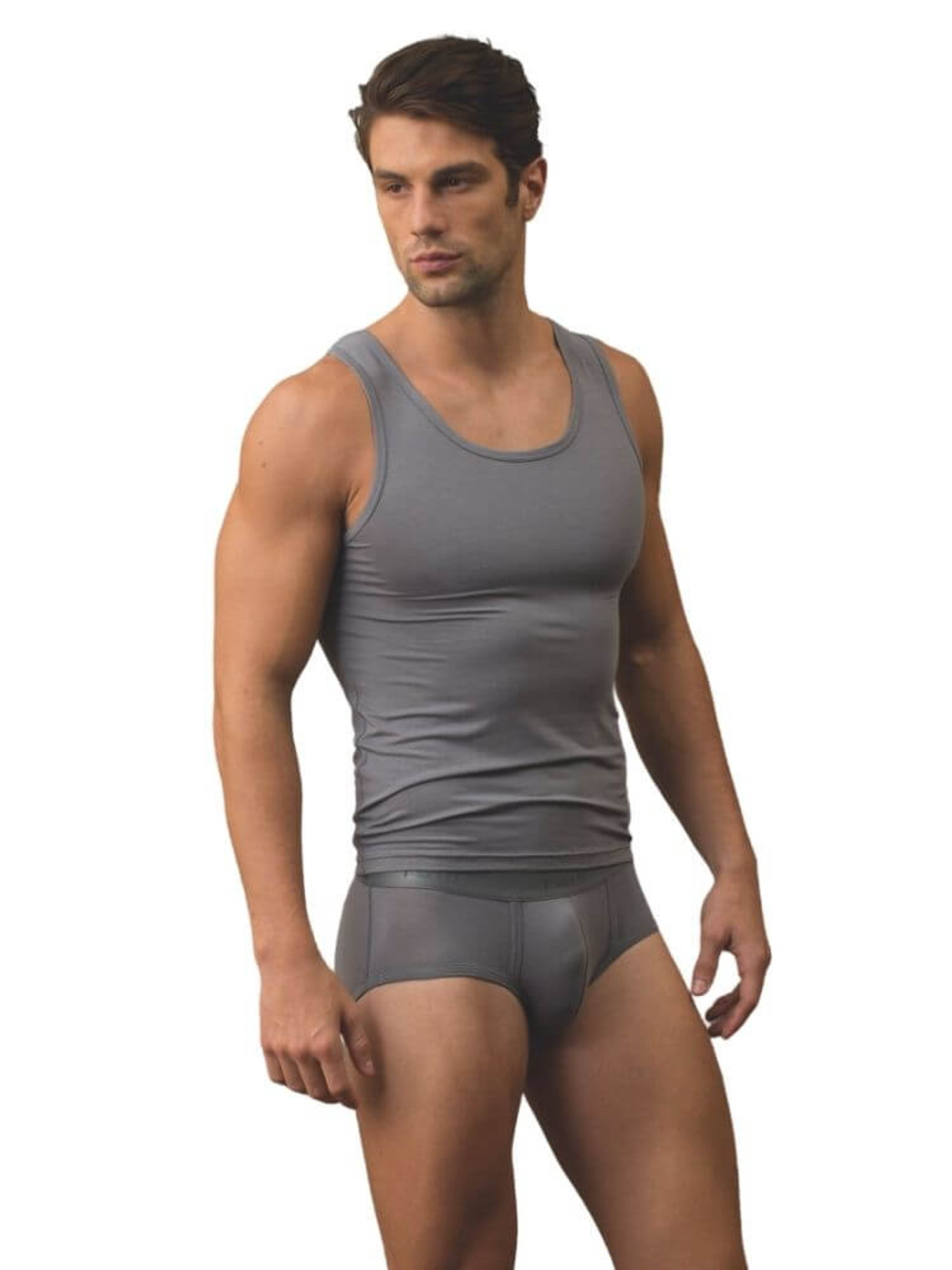 Tani Men's SilkTouch Micro Modal Tank Top | Steel Grey