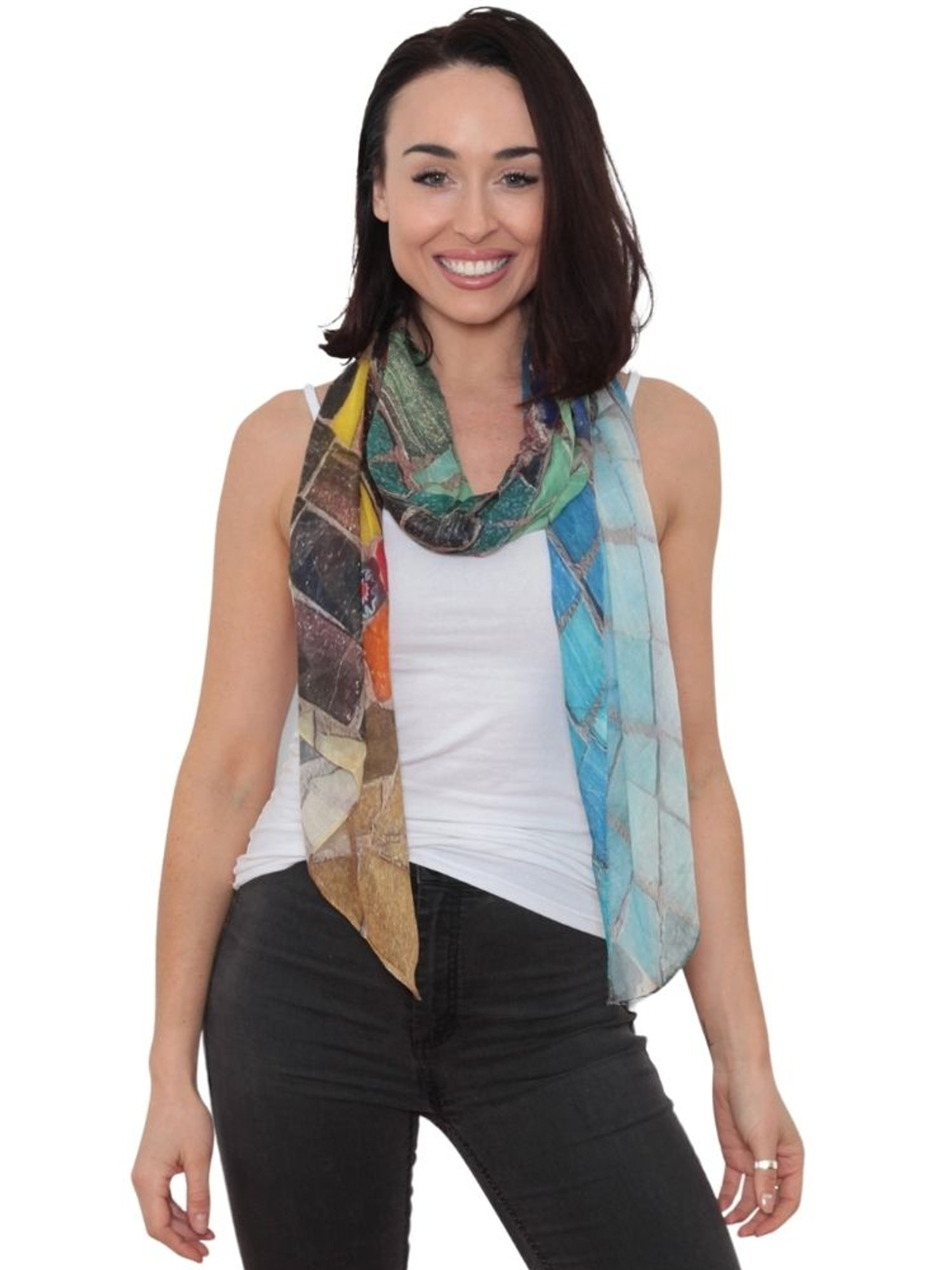 Mosaic Girl Modal Scarf by Jo Cook 200 x 70cm 