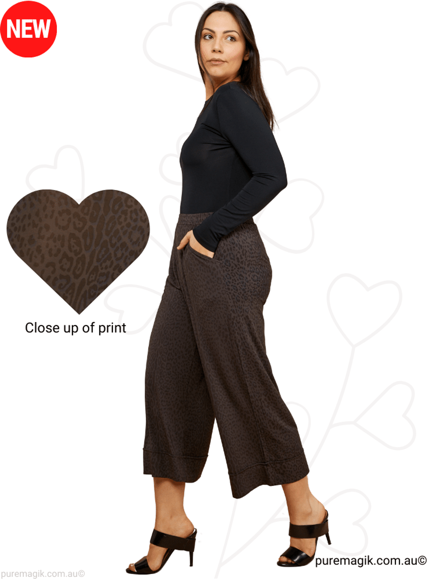 Wild Licorice Tani Culotte Resort Micro Modal Pant 8965 | Tani Australia