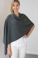 The model wears Cashmere Shawl Charcoal