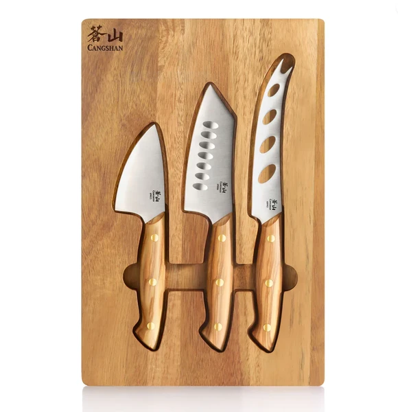Cangshan, Cheese Set 3Pc Acacia Cheese Board