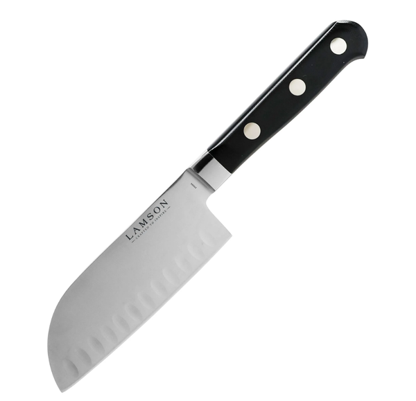 Lamson, Midnight Series 5″ Premier Forged Santoku Kullenschliff (Granton) Edge