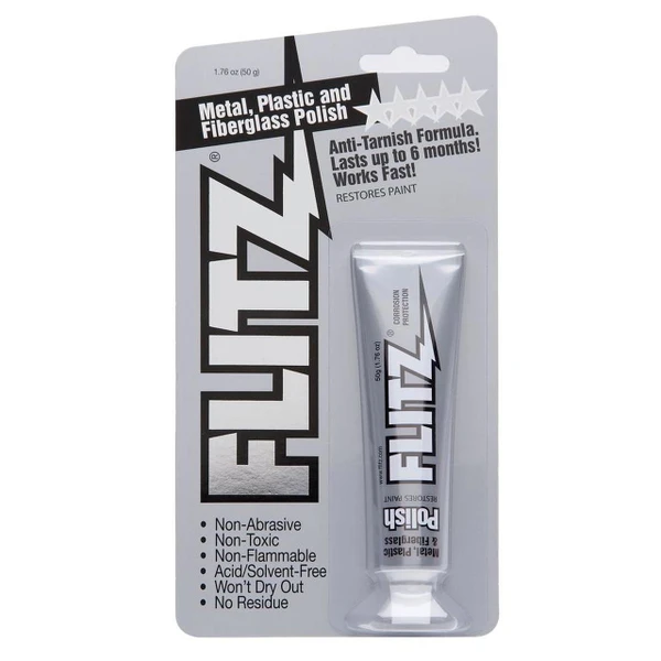 Flitz Paste Polish Tube for Metals, Fiberglass, Plastic & Paint