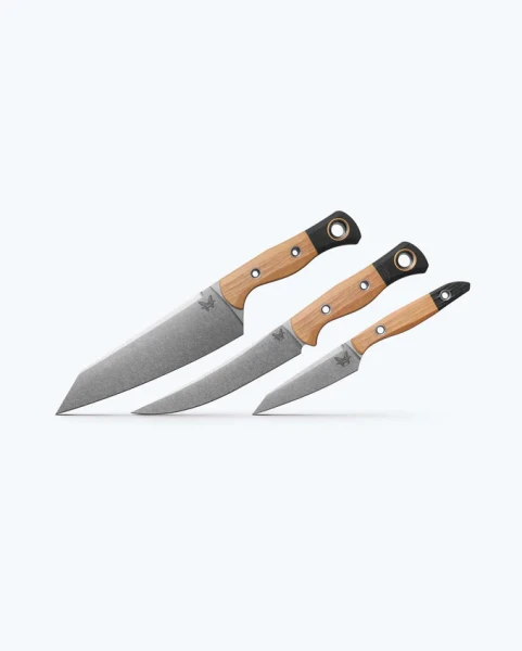Benchmade 3 Piece Kitchen Set Maple Richlite & Black G10, CPM 154 Steel