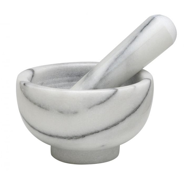 HIC Kitchen Marble Mortar and Pestle- 4"