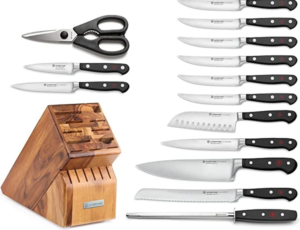 Wusthof Classic 15 Piece Block Set Acacia
