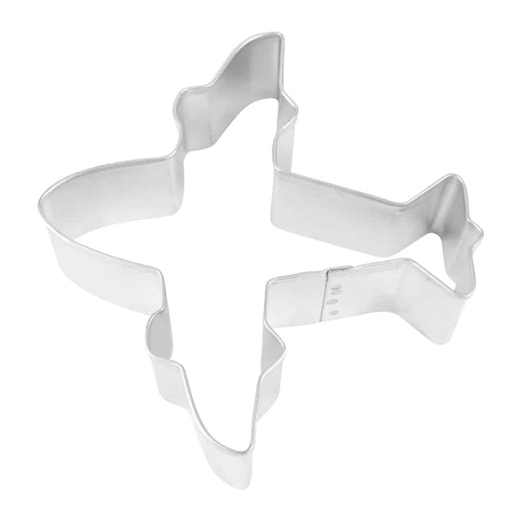 R&M Airplane Silver Cookie Cutter 4"