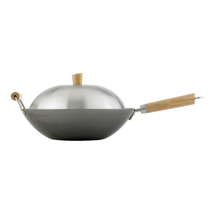 Helen's Asian Kitchen Carbon Steel Wok with Lid