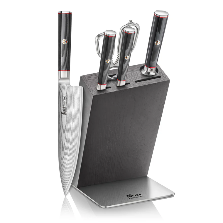 Cangshan, YARI Series 6pc Knife Block Set, Damascus
