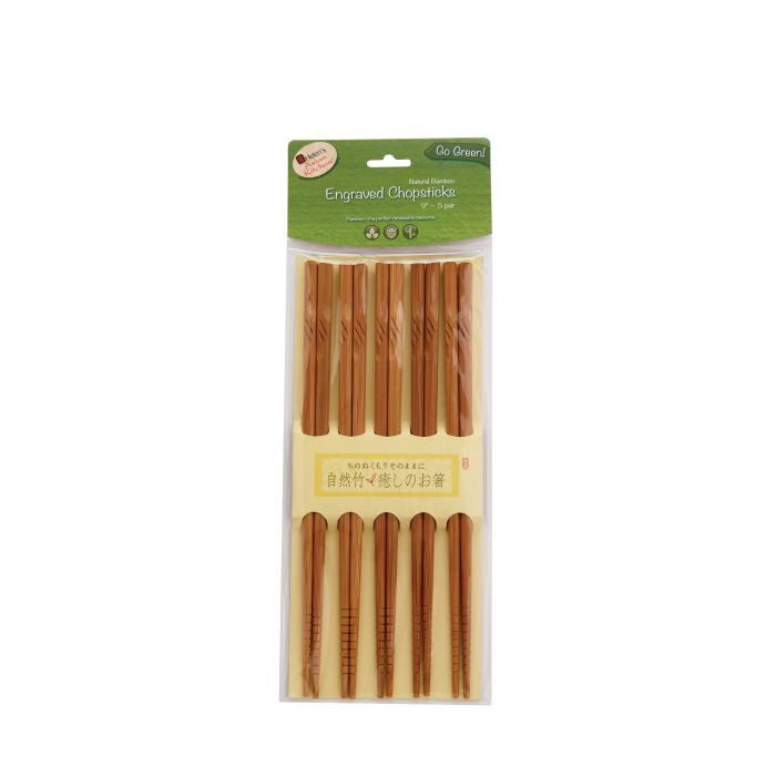 Helen's Asian Kitchen Engraved Chopsticks 5 Pairs