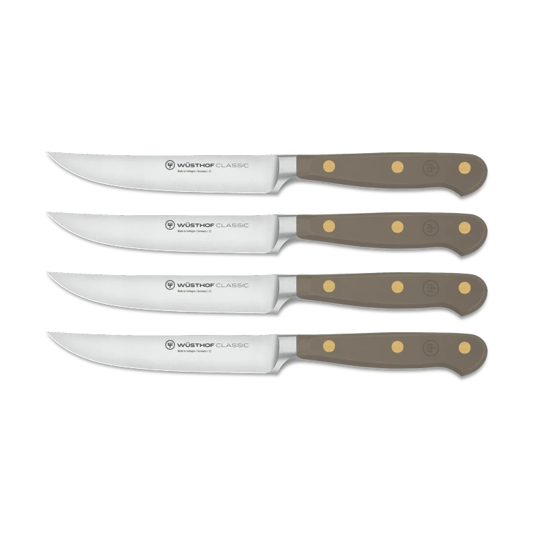 Wusthof, Classic 4 Piece Steak Knife Set, Velvet Oyster