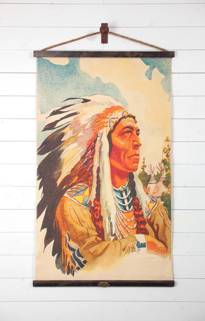 Native American Chief Canvas Wall Chart