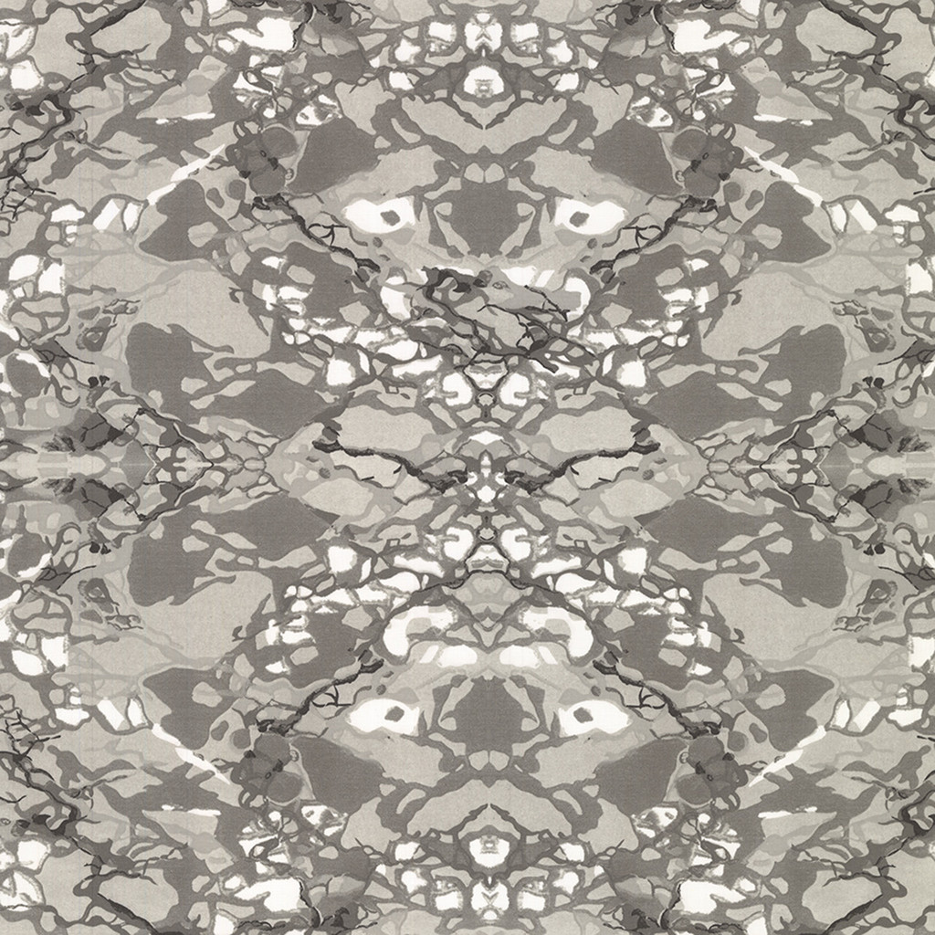 Jubilee Marble in Gris on Bone Cotton Fabric Swatch Memo - Michelle Nussbaumer Collection