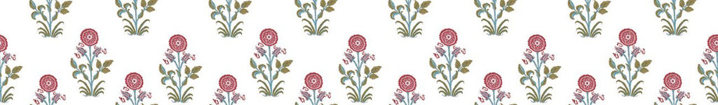 Champa Nalini Small in Pink on Natural Linen Fabric Swatch Memo - Michelle Nussbaumer Collection