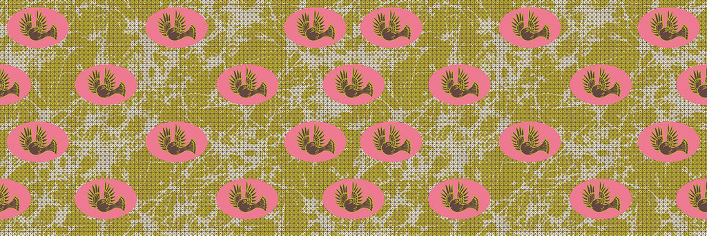 Cape Dove Small in Citron on Bone Cotton Fabric Swatch Memo - Michelle Nussbaumer Collection