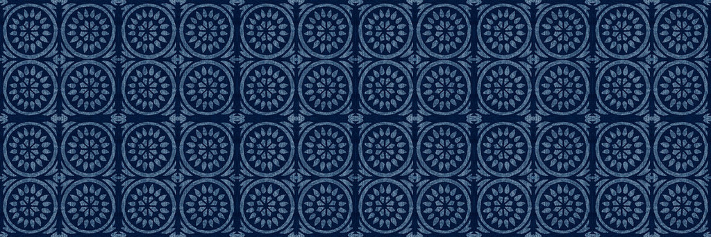 Hirta in Indigo on Natural Linen Fabric by the Yard - Michelle Nussbaumer Collection