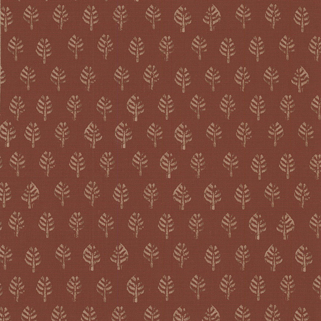 Leventine Reverse in Oxblood on Natural Linen Fabric by the Yard - Michelle Nussbaumer Collection