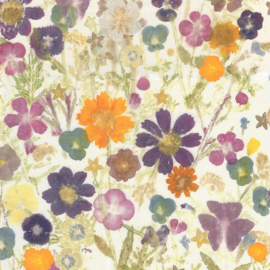 Renees Garden in Multi on Bone Cotton Fabric by the Yard - Design Legacy by Kelly O'Neal