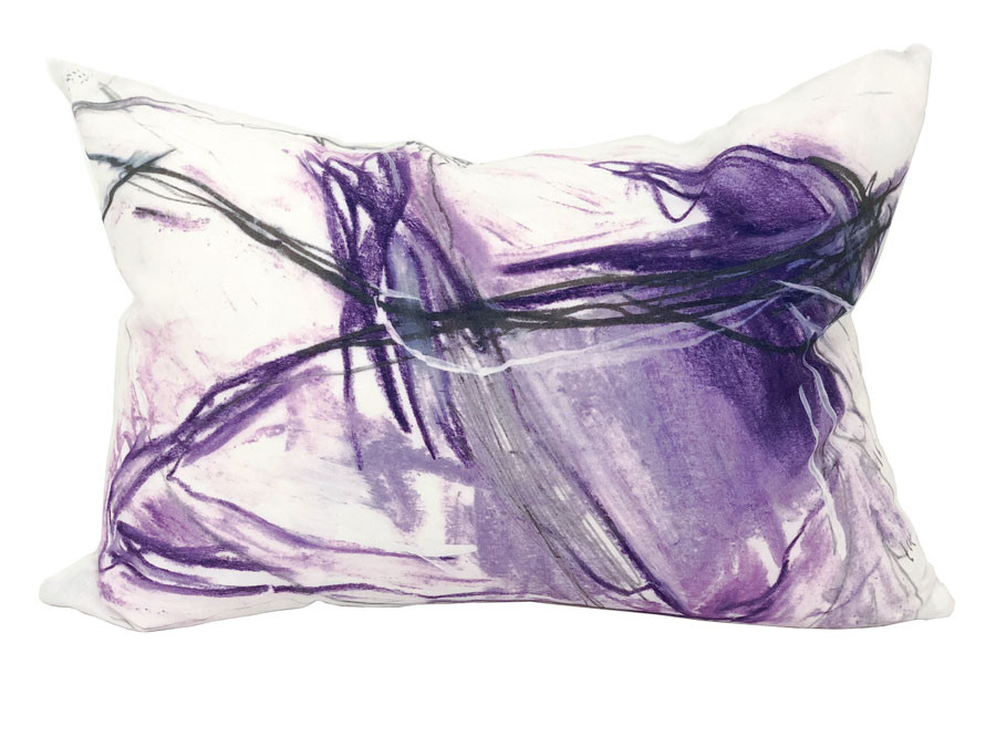 Lavender / Grey Abstract Pillow