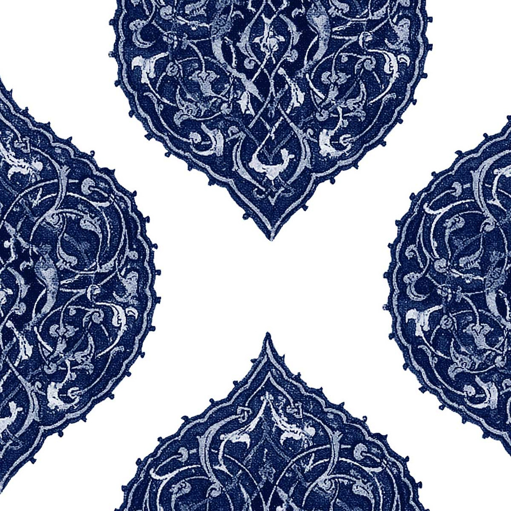 Design Legacy by Kelly O'Neal Izmir In Indigo On Natural Linen