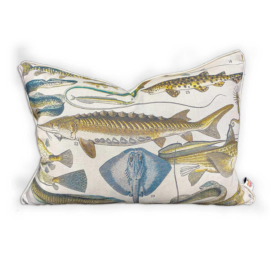 Design Legacy by Kelly O'Neal Sea Life Pillow on Natural Linen 