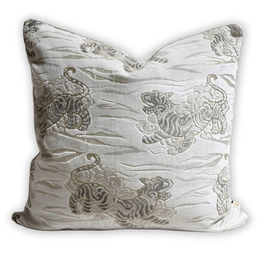Design Legacy by Kelly O'Neal Bengal Cut Velvet in Color Flint Euro Pillow 