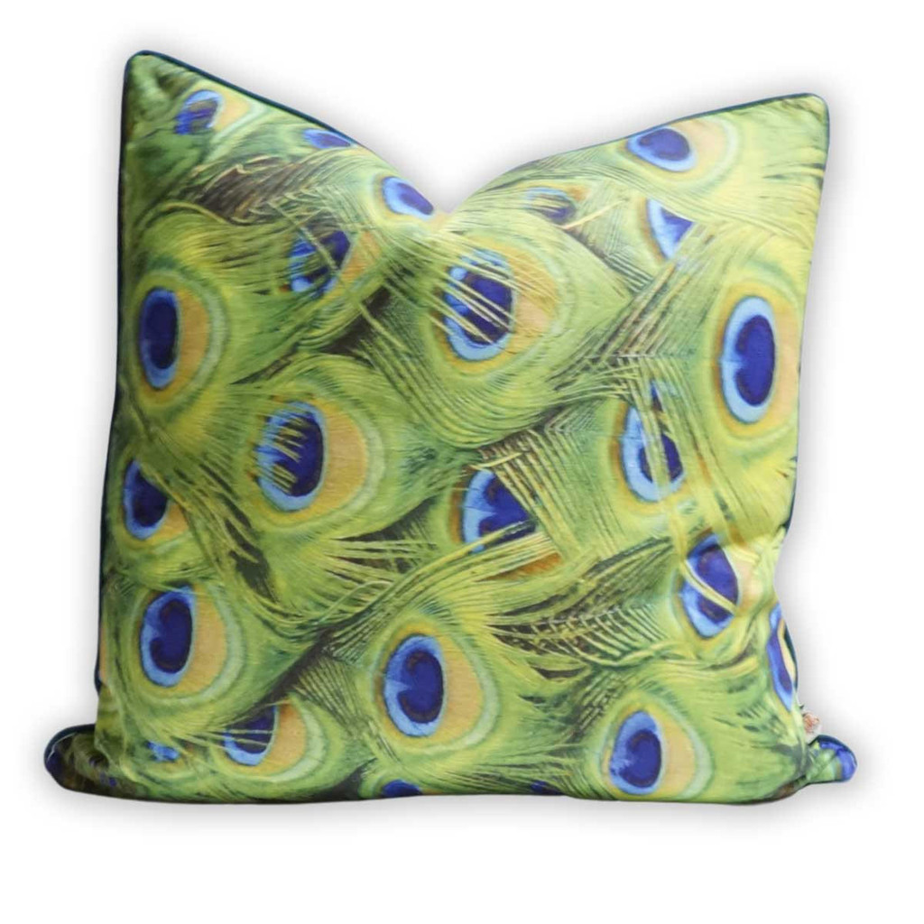 Design Legacy by Kelly O'Neal Peacock Feathers Euro Pillow - Left 