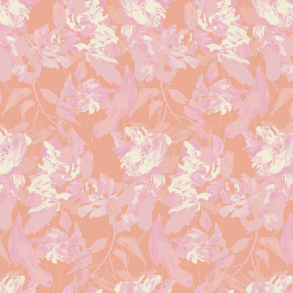 Mia Malcom Floribunda By MM in Sherbet on Bone Cotton