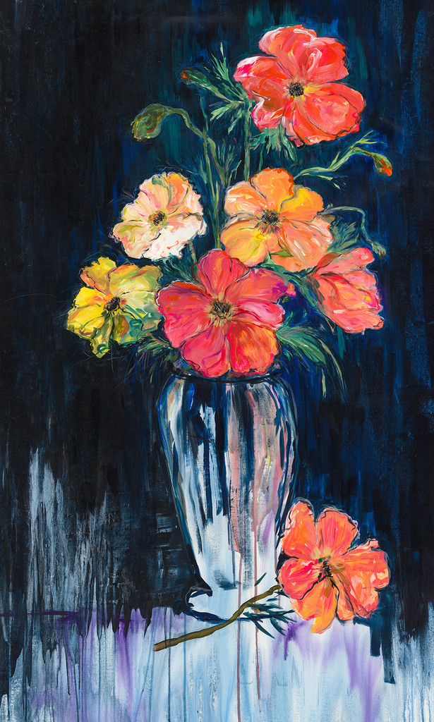 Kelly O'Neal Still Life with Poppies Archival Canvas Print