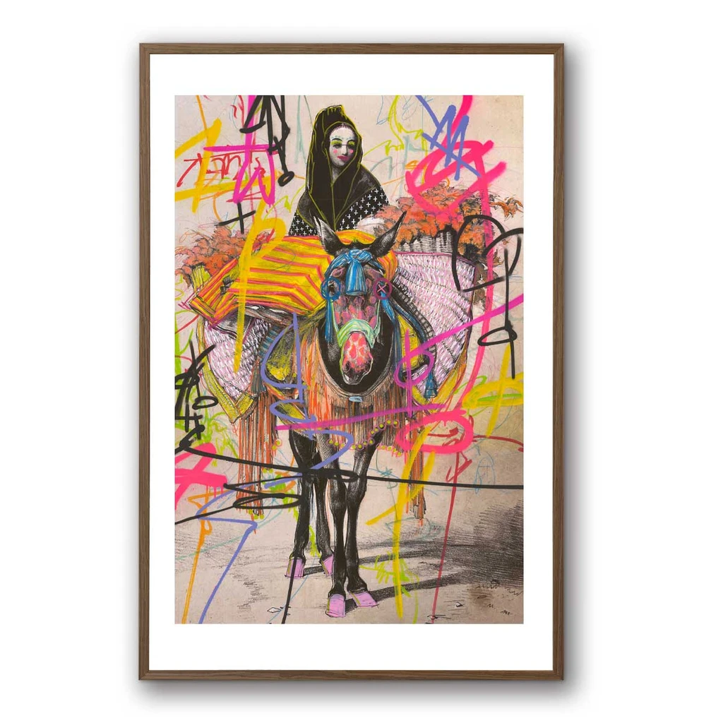 Kelly O'Neal Señora Paper Framed with Walnut French Oak Finish