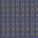 Ikat in Indigo Yellow on Natural Linen Fabric Swatch Memo - Design Legacy by Kelly O'Neal