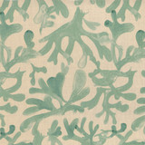 Kelp in Seafoam on Natural Linen Fabric Swatch Memo - Design Legacy by Kelly O'Neal
