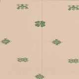 Lombardi in Verde on Natural Linen Fabric Swatch Memo - Michelle Nussbaumer Collection