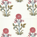 Champa Nalini in Pink on Bone Cotton Fabric Swatch Memo - Michelle Nussbaumer Collection