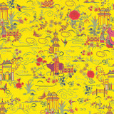 Canton Garden in Canary on Bone Cotton Fabric Swatch Memo - Design Legacy by Kelly O'Neal Canton Garden in Canary on Bone Cotton Fabric Swatch Memo - Design Legacy by Kelly O'Neal