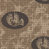 Cape Dove in Cocoa on Natural Linen Fabric Swatch Memo - Michelle Nussbaumer Collection