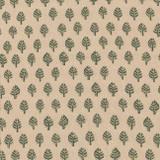 Leventine in Verde on Natural Linen Fabric Swatch Memo - Michelle Nussbaumer Collection