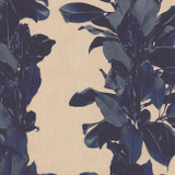 Belle Stripe in Indigo on Natural Linen Fabric by the Yard - Denise McGaha Collection