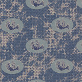 Cape Dove Small in Cyan on Natural Linen Fabric by the Yard - Michelle Nussbaumer Collection