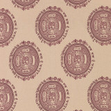 Embossed in Eggplant on Natural Linen Fabric by the Yard - Michelle Nussbaumer Collection