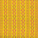 Ikat in Yellow Red on Natural Linen Fabric by the Yard - Design Legacy by Kelly O'Neal