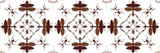 Mantis in Oxblood on Bone Cotton Fabric by the Yard - Denise McGaha Collection