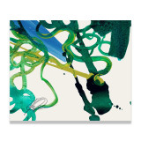 invocations giclee, kelly oneal painting, abstract green and blue painting