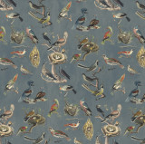 Birds Small in Blue Stone SWATCH