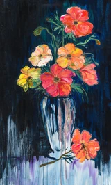 Kelly O'Neal Still Life with Poppies Archival Canvas Print