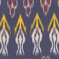 Kandahar in Indigo on Bone Cotton Fabric Swatch Memo - Michelle Nussbaumer Collection